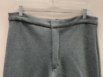 Mens, Sci-Fi/Fantasy Pants, NO LABEL, Gray, Polyester, Cotton, Heathered, 34/29, F.F, Zip Front, Pipping Detail On Knee, Made To Order,