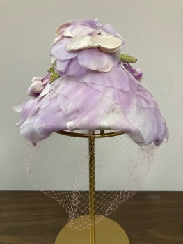 Womens, Hat, N/L, Lilac/ Cream, Flower Petals