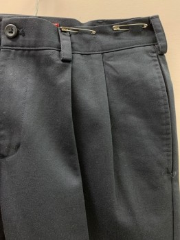 Mens, Casual Pants, IZOD, Navy Blue, Cotton, Solid, 30/30, Pleated Front, 4 Pockets, Belt Loops, Cuffed