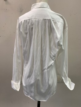 Womens, Shirt, N/L, White, Cotton, Stripes - Shadow, 4, Button Front, C.A., L/S, French Cuffs,  Gold Swirly Buttons