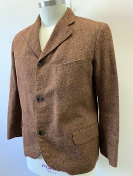 Mens, 1920s Vintage, Suit, Jacket, SIAM COSTUMES MTO, Brown, Multi-color, Wool, Stripes - Pin, W:38, 44R, I:33, Heavy Wool, Dotted Pinstripes with Ombre Blue, Pink and Lime, Single Breasted, Notched Lapel, 3 Buttons, 3 Pockets,