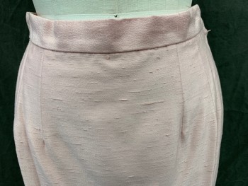 Womens, 1960s Vintage, Skirt, JR THEME, Lt Pink, Silk, Solid, W 28, Pencil Skirt, Side Zip, Darts,