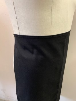 Unisex, Apron, N/L, Black, Polyester, Solid, No Pockets, Below Knee Length, Webbed Ties at Waist