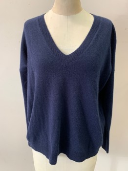 Womens, Pullover, J.CREW, Navy Blue, Wool, Solid, XXS, Knit, L/S, V-Neck