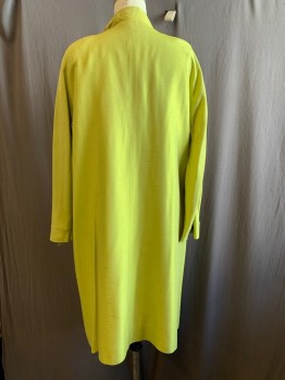MAR-DEL BY RICE, Lime Green, Silk, Solid, C.A., 4 Large GoldButtons, 2 Pockets,