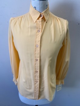 TRY 1 , Melon Orange, Polyester, Solid, Collar Attached, Button Front,