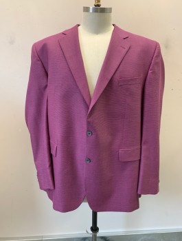 Mens, Sportcoat/Blazer, JACK VICTOR, Purple, Pink, Wool, 2 Color Weave, 52L, Notched Lapel, Single Breasted, Button Front, 2 Buttons, 3 Pockets