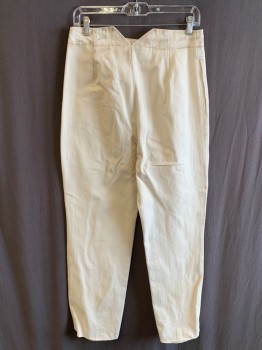 Mens, Historical Fiction Pants, NL, Beige, Cotton, Solid, 28, 29, F.F, Button Front, 2 Pockets, Inner Suspender Buttons, Stirrups, Aged/Distressed