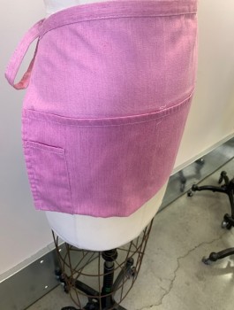 NL, Pink, Cotton, Solid, Half Apron, 4 Pocket, Tie Back