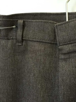 Mens, Slacks, LEVI'S ACTION SLACKS, Brown, Polyester, Solid, Ins:32, W:38, Dusty Brown, Flat Front, Zip Fly, 4 Pockets, Straight Leg,