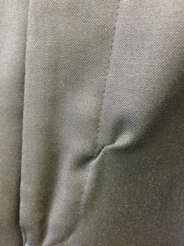 STAFFORD, Black, Wool, Solid, Flat Front, Button Tab Waist, Zip Fly, 4 Pockets, Straight Leg **Oddly Mended at Front Near Fly