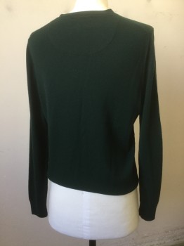 Mens, Pullover Sweater, NORDSTROM, Green, Solid, M, V-neck, Long Sleeves,