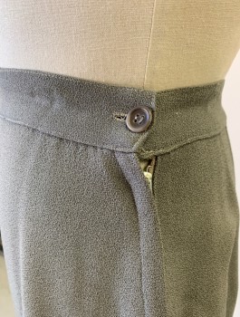 Womens, 1940s Vintage, Suit, Skirt, Gray, Wool, Solid, H:38, W:28, Skirt, Crepe, 1" Wide Waistband, Straight Fit, Knee Length, Side Zipper,