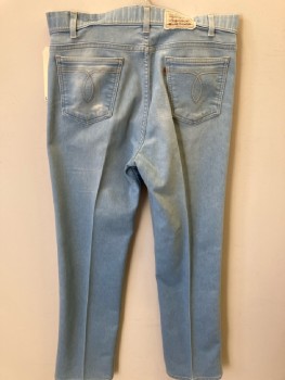 Mens, Jeans, LEVI'S, 34/31, Faded Lt Blue, Cotton Elastane, 5 Pckts, Straight Leg