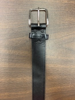 CHAMBERS, Black, Leather, Solid, Silver Open Buckle