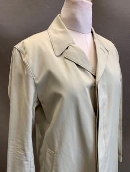 THEORY, Khaki Brown, Cotton, Polyester, Solid, Button Front, Collar Attached, 2 Welt Pockets, Hem Above Knee, No Lining