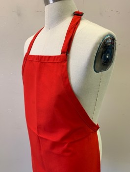 FAME, Red, Poly/Cotton, Solid, Twill, Adjustable Neck Strap, No Pockets, Self Ties at Sides, Multiples