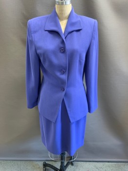 Womens, 1990s Vintage, Suit, Jacket, AMANDA SMITH, Purple, Polyester, B:36, C.A., B.F., L/S