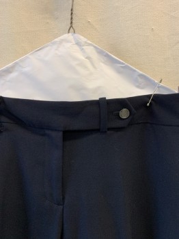 Womens, Slacks, CALVIN KLEIN, Navy Blue, Synthetic, Solid, 30, FF, Zip Front, Side And Back Pockets, Belt Loops