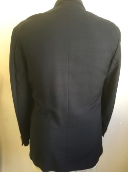 Mens, Blazer/Sport Co, DELFINO, Navy Blue, Wool, Solid, 44 R, 2 Buttons,  Notched Lapel, 3 Pockets,