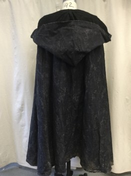 Unisex, Sci-Fi/Fantasy Cape/Cloak, NO LABEL, Black, Navy Blue, Charcoal Gray, Gray, Synthetic, Camouflage, OS, Digital Camouflage, Metal Neck Closure, Black Net Lining, Large Hood with Velcro