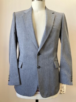 THE COMFORT SUIT, Sportcoat, Heather Gray, Pinstripe, C.A., Notched Lapel, SB. 3 Pockets, Double Back Vent