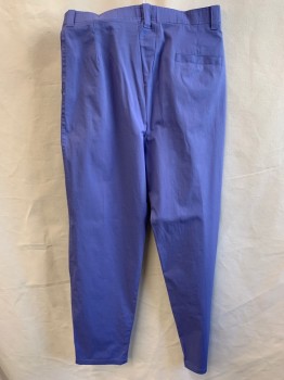 MTO, Periwinkle Blue, Polyester, Cotton, Solid, Reproduction 80s, High Waist, Zip Front, Box Pleat, 3 Pockets, Center Back, Gusset