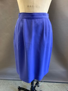 Womens, 1990s Vintage, Skirt, AMANDA SMITH, Purple, Polyester, W: 28, Side Pocket, Pleated Front, 2 Pckts, Zip Back, Hem Below Knee