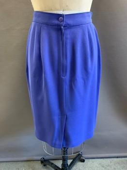 Womens, 1990s Vintage, Skirt, AMANDA SMITH, Purple, Polyester, W: 28, Side Pocket, Pleated Front, 2 Pckts, Zip Back, Hem Below Knee