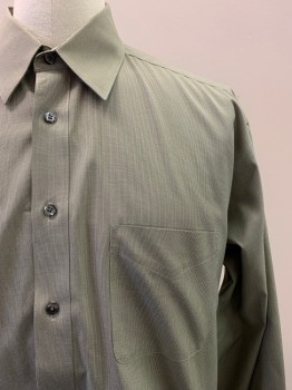 JOSEPH FEISS, Beige, White, Polyester, Cotton, 2 Color Weave, L/S, Button Front, Collar Attached, Chest Pocket