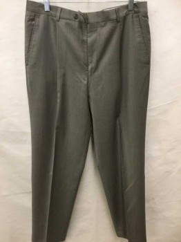 BURBERRY, Lt Brown, Wool, Heathered, Pant, Single Pleat Front, See Photo Attached,