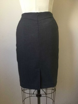 WORTHINGTON, Gray, Polyester, Spandex, Heathered, Pencil Skirt with Novelty Panelling