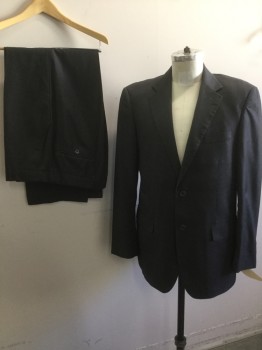GIORGIO FIORELLI, Charcoal Gray, Wool, Solid, 2 Buttons,  Pocket Flap, Notched Lapel,