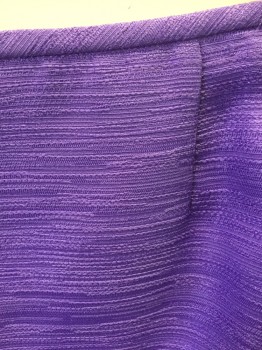 TAHARI, Orchid Purple, Polyester, Solid, Center Back Zipper, Center Back Slit, Narrow Waistband,