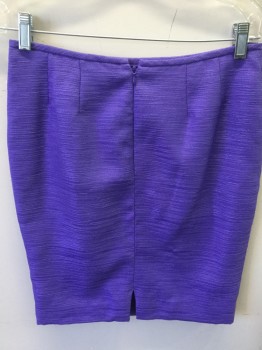 TAHARI, Orchid Purple, Polyester, Solid, Center Back Zipper, Center Back Slit, Narrow Waistband,