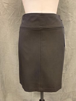 Womens, Skirt, Knee Length, TOMMY HILFIGER, Black, Polyester, Solid, 2, 3 1/2" Waistband, Side Zip, Center Front and Center Back Seams