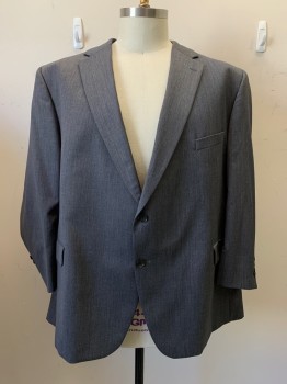 MALIBU CLOTHES, Charcoal Gray, Wool, Heathered, 2 Buttons, Single Breasted, Notched Lapel, 3 Pockets