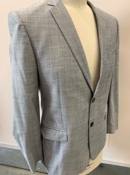 VERSACE COLLECTION, Heather Gray, Viscose, Single Breasted, Notched Lapel, 3 Pckts,