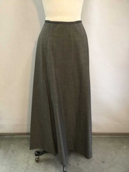 N/L, Charcoal Gray, Gray, Cotton, Wool, Speckled, 1/2" Gray Grosgrain Waistband, Speckled Charcoal/Gray Body, Gored/Panels, Floor Length Hem, Center Back Hook & Eye Closures, Made To Order,