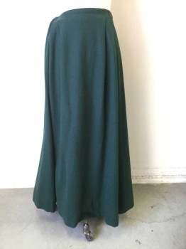 MTO, Forest Green, Wool, Solid, Drawstring Waist, Pleated Front, Ankle Length Hem, Couple Holes in Front