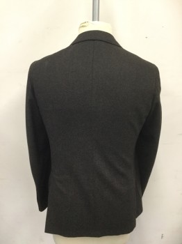 Mens, Sportcoat/Blazer, SUIT SUPPLY, Dk Brown, Wool, Heathered, 44R, Single Breasted, Collar Attached, Notched Lapel, 3 Pockets