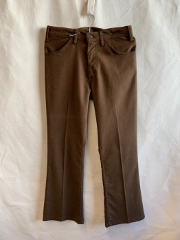 Mens, Pants, LEVI'S , Brown, Wool, 30/29, Top Pockets, Zip Front, F.F, 2 Patch Pockets at Back
