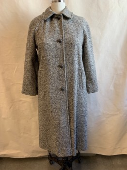 FERNCROFT, Gray, Wool, 2 Color Weave, C.A., Button Front, 4 Gray Textured Buttons, 2 Pockets,