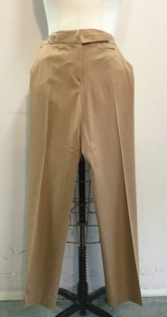 Womens, 1990s Vintage, Suit, Pants, WHISTLES, Caramel Brown, Viscose, Wool, Solid, W29, Flat Front,  Zip Front, 1 Flap Back Pocket, 2 Hip and 1 Tiny Welt Pocket,