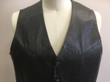 PHASE 2, Black, Leather, Solid, 5 Buttons, Western Yoke, 2 Pockets, Aged/Distressed, Modeled on a 44,