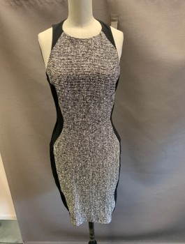 Womens, Dress, Sleeveless, RAG & BONE, Black, White, Cotton, Polyester, Solid, Tweed, 2, C/N, with Insert Tweed, with Solid Panels, CB  Zipper.
