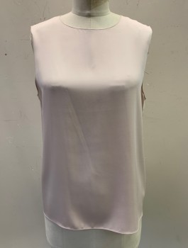 Womens, Shell, N/L, Dusty Rose Pink, Silk, Elastane, Solid, B:38, L, Sleeveless, Round Neck, Pullover, Hook & Eye at Back of Neck