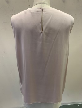 N/L, Dusty Rose Pink, Silk, Elastane, Solid, Sleeveless, Round Neck, Pullover, Hook & Eye at Back of Neck