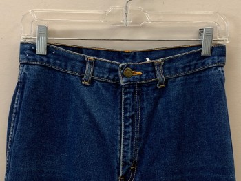 Womens, Jeans, BRITTANIA, Denim Blue, Cotton, Solid, W28, F.F, Back Pockets, Zip Front, Belt Loops