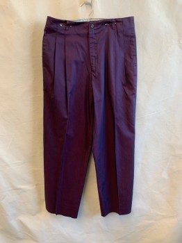 THE HEARTLAND, Iridescent Purple, Cotton, Side Pockets, Zip Front, Pleated Front, 2 Back Pockets